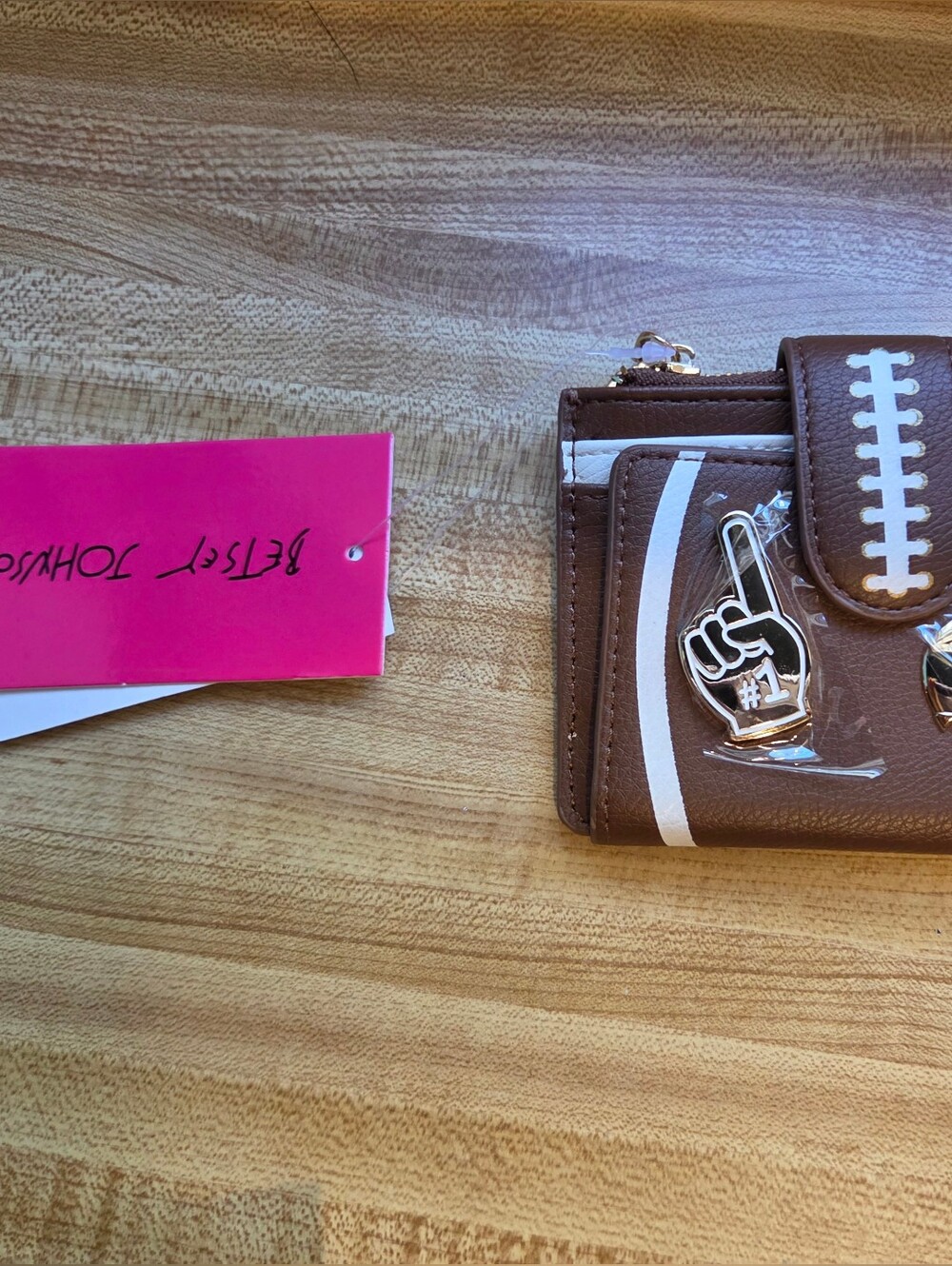 Betsey Johnson NWT Compact Football Wallet